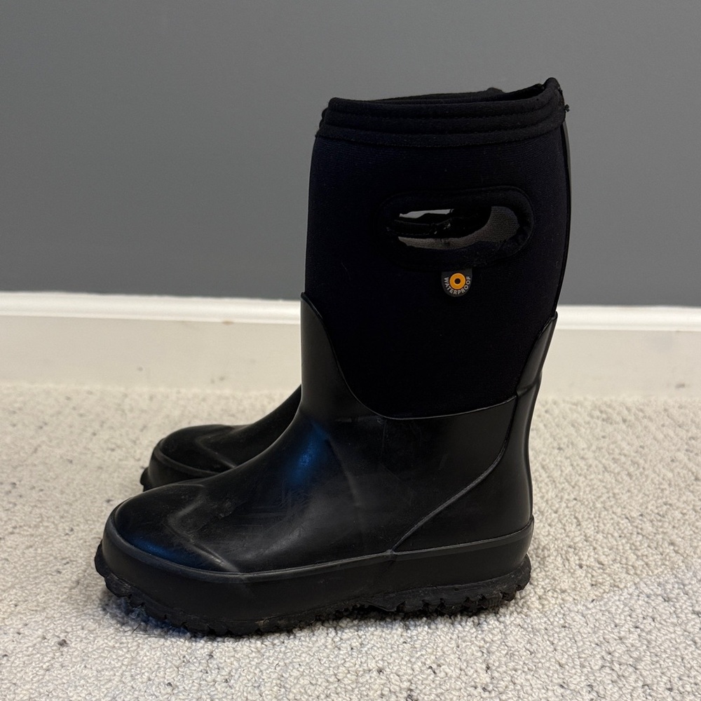 Kids Black Bogs Waterproof Winter Boots